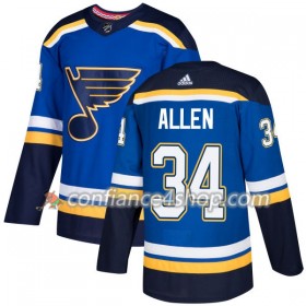 Adidas Maillot de Hockey St. Louis Blues Jake Allen 34 2017-2018 Blau Authentic - Homme
